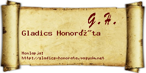 Gladics Honoráta névjegykártya